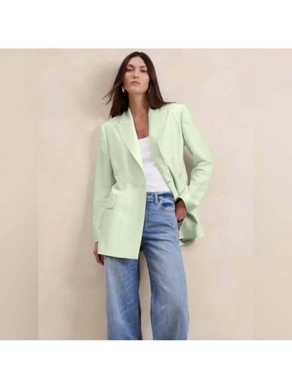 Banana Republic Linen Blend Hourglass Career Business Casual Blazer Jacket
